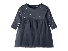 Name It dark sapphire guldhjerter tylkjole